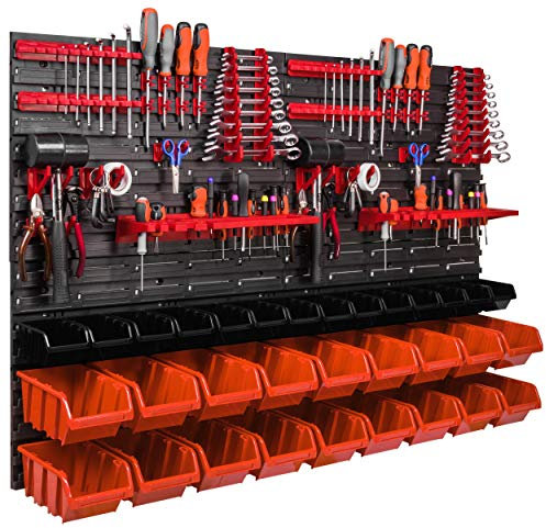 Système de rangement Étagère murale 1152 x 780 mm, supports à outils, 32 pièces Etagère de rangement empilable