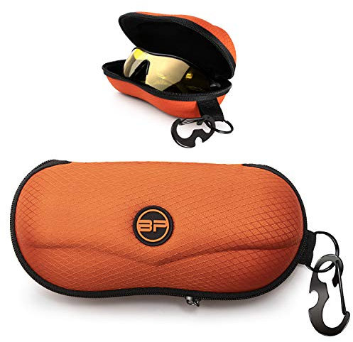 Nacnic Blupond eva halbhartes sonnenbrillenetui | aufbewahrungsetui für brillen mit metallhaken zum herumtragen | orange.