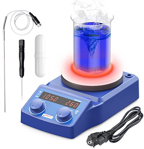 Magnetrührer mit Heizplatte 100-1500UpM 280°C 5L 135mm mit PT1000-Sensor LED-Display Digital Magnetic Stirrer Hot Plate Labor Rührer Magnetmischer