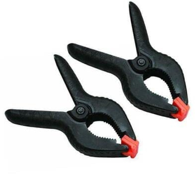 Dunnet Tools Heavy Duty Spring Clamps - Durable Wood Clamps Portable Crocodile Clips Lightweight Plastic Clamps Large Quick-Grip Clamps for Woodwork, Photography, Backgrounds (Set of 2, 10cm)
