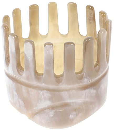 Healifty Natural Horn Comb Wide Tooth Scalp Massager Portable Hair Brush for Women and Girls Relaxation and Scalp Care Tool