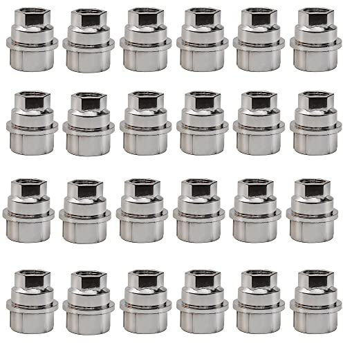 24 Pcs Chrome Lug Nut Cover Cap Fit for Chevrolet GMC 1500 2500 Full Size Truck Replace 15646250, Silver