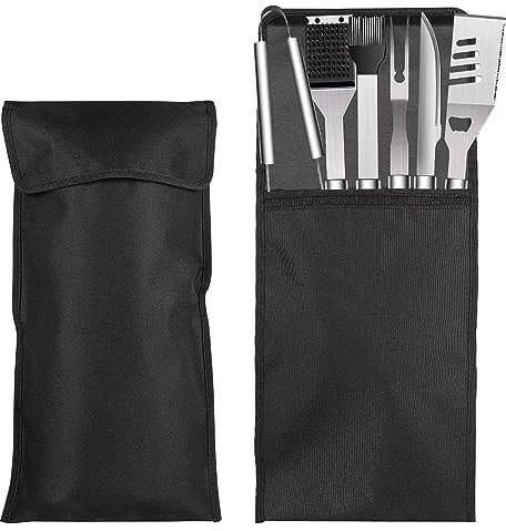 YuanYouTong 2 Pcs BBQ Tool Storage Bags, Oxford Grill Utensil Accessory Storage Bags, Picnic Cooking Tools Holder Pouch, Foldable Portable Barbecue Storage Bag for Outdoor Camping Hiking