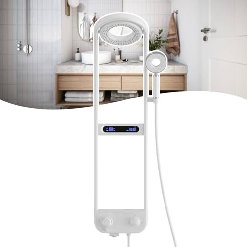 json2xml Körperduschsystem| schwarz & grau & weiß|Dusche-Zwei Ventilkerne verfügbar | 280-mm-Dual-Mode-Großbrause | Mixer-Dusche für Badezimmer| Heimwerker,White-Hot&coldshower