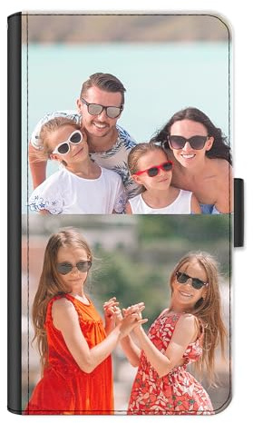 Personalised Phone Case For Samsung Galaxy A Models, A16, A35, A34, A36, A52, A53, A54, A55, A56, Phone, Custom Photo Collage, Image on Leather Side Flip Wallet Phone Case, Phone Cover - Two Images