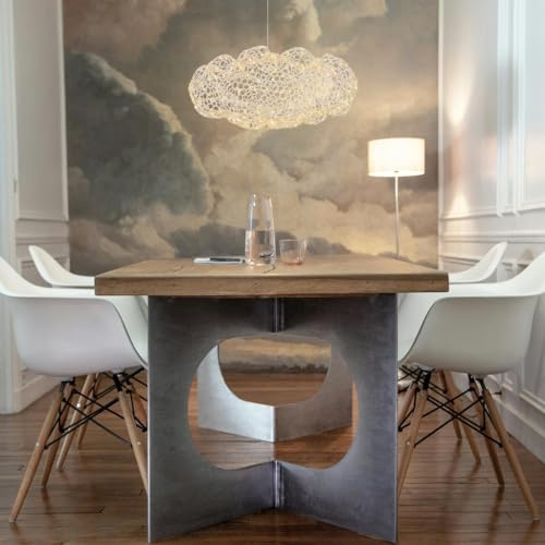 YZSJ Moderne Wolke Hängelampe LED Netz Ovale Höhenverstellbar geeignet für Esszimmer, Wohnzimmer, Schlafzimmer, Café, Bar, Einkaufszentrum, Küche (50cm)