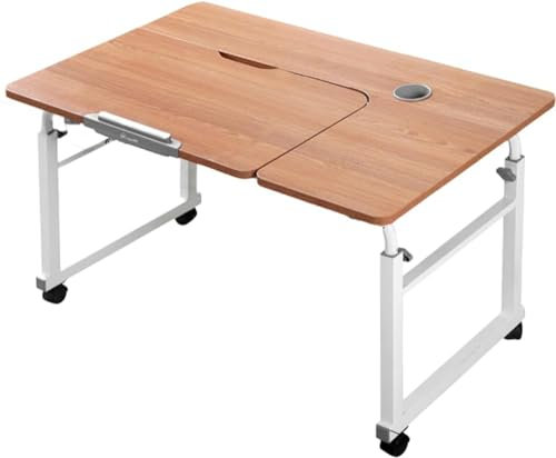 Betttisch über dem Bett, Tisch mit Rollen, Überbetttisch über dem Bett, Schreibtisch, mobiler Schreibtisch, Betttisch mit Rollen, Computertisch für Bett, Überbetttisch, Größe: 100 cm, Farbe: