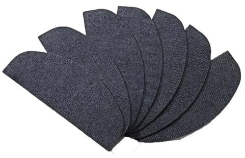 7-teiliges Set selbstklebende Treppenstufenmatten aus PVC, frei zuschneidbare rutschfeste Teppiche, Treppenmatten, Teppichpolster, 5 Farben, Sicherheitspolster for Zuhause, 55 x 21 cm Stufenmatten(GRA