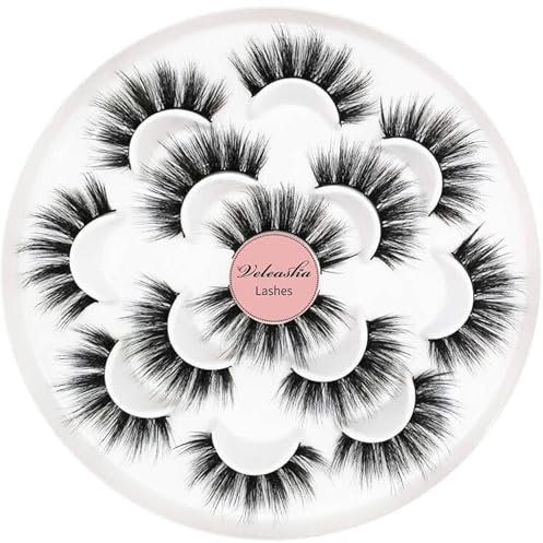 Veleasha 5D Wispy Wimpern Nerzimitat-Wimpern Natürlich künstliche wimpern 7 Paare (Dubai)