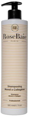 ROSEBAIE | Shampoing Solaire Monoï & Collagène | Élimine Chlore Sel Calcaire Sable | Cheveux Exposés Soleil & Mer | Hydratant & Nourrissant | Sans Sulfates | 500ml