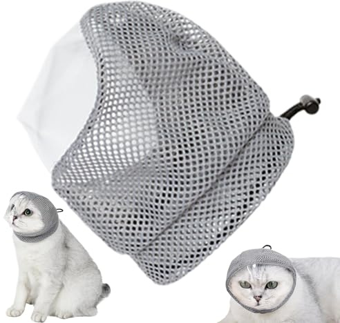 Maulkorb für Katzen, Maulkorb für Katzen zur Fellpflege – Maulkorb aus Netzgewebe für Kätzchen, kratzfestes Zubehör für Haustiere, verstellbarer Maulkorb für die Fellpflege