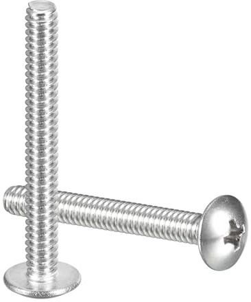 QUARKZMAN 50 Stück Phillips Rundkopfschrauben Linsenkopfschrauben #8-32 x 1-1/4 Linsenkopf-Phillips-Maschinenschrauben, Vollgewinde, 304 Edelstahl Kreuzschlitz Flachkopf Schrauben