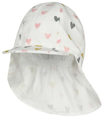 Sterntaler Schirmmütze Nackenschutz Herzen – Schirmmütze aus Polyester mit Herz-Print, Gummizug, gefüttert mit Bio-Baumwoll-Batist, UV-Schutz 50+