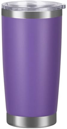 YDYxieji 20oz 550ml Travel Insulated Tumbler with Lid,Stainless Steel Double Wall Insulated Thermal Coffee Cup Flask Travel Mug for Hot & Cold Drinks, Fits Car Cup Holder (Purple)