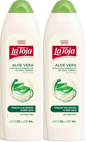 La Toja Gel Crema de Ducha Aloe Vera, Cuidado Óptimo para Todos, Piel Suave, Elástica y Tersa, 600 ml (Paquete de 2)
