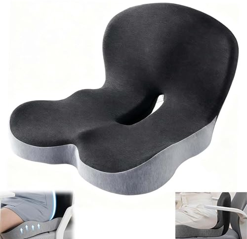 CHARMNAIL Cuscino Ergonomico con Schienale, Cuscino Sedia per Ufficio & Auto, Cuscino Sedia con Supporto Laterale per Sollievo dalla Lombalgia