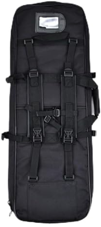 FACAIIO Bolsa de almacenamiento para caña de pescar con acolchado grueso, correa acolchada ajustable para el hombro y correa para el pecho, camping y caza, hecha de tela Oxford 600D