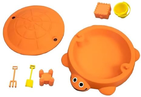 Kexpery Mini bac à Sable Tortue imprimé en 3D avec Outils et Bassin de Sable pour Jouets de Plage (Bleu)