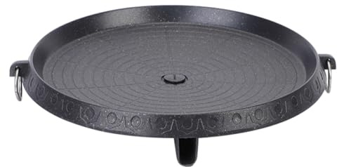SUPVOX Poêle à Griller Antiadhésive Ronde 28 CM Acier Robuste Cuisson Barbecue Gaz Extérieur Portable Accessoire Barbecue pour Réchauds à Gaz et Plancha