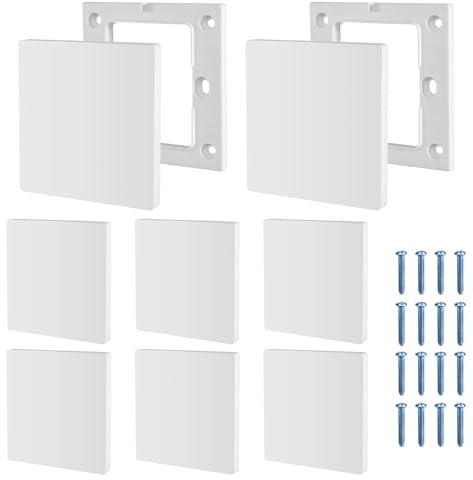 VUTYNKO Placa de pared ciega, 4 unidades de 8,6 x 8,6 cm, cubierta ciega, empotrada, de plástico de una sola marcha, cubierta de enchufe blanca con tornillos para enchufes o interruptores no