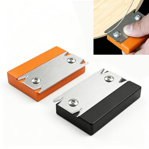 2Pcs Edge Banding Trimmer, Portable Manual Edge Trimmer Tool for Woodworking, Anti-Slip Hand Planer Laminate Cutter for Wood PVC ABS Veneer, Ergonomic Edge Cutters Deburring Tool