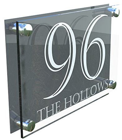 Modern Perspex Steel Aluminium Perspex Acrylic House Number Wall Plaque Sign
