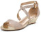 DREAM PAIRS Women's Elastica Ankle Strap Sandals Low Wedge Open Toe Party Sandals,Size 8,Gold,Jones