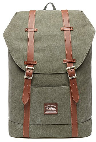 KAUKKO Rucksack Damen Herren Vintage Reiserucksack für 14 Notebook Lässiger Daypacks Schultaschen