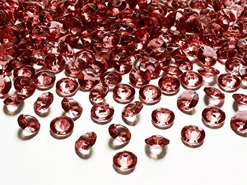 Schnooridoo 500 Diamanten Dunkelrot 10mm Tischdekoration Streuartikel Hochzeit Taufe Konfirmation Event Deko