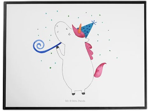 Mr. & Mrs. Panda Schreibunterlage Einhorn Party - Geschenk, Club, Schreibtisch Unterlagen, schreibtischunterlagen, Fest, schreibauflage, Glitzer, Geburtstag, schreibtischunterlage, Unicorn, Einhörner
