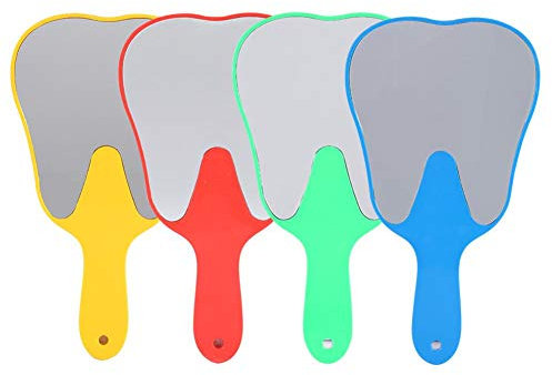 Rotekt Handspiegel Mit Griff Zahn, 4 Farben, Wandmontage, Mirror, Dentalspiegel, 25 x 13 cm