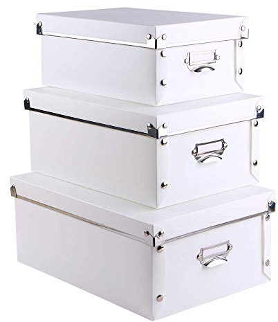 SEEKIND Decorative Storage Boxes with Lids,Water-Proof Storage Bins for Shoes,Clothes,Office …