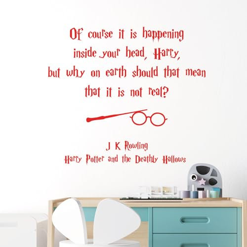Wandaufkleber mit englischem Zitat Of course it is happening inside your head Harry, but why on earth