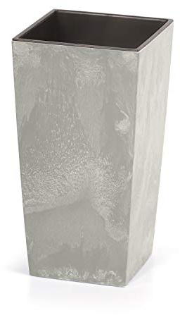 Prosperplast Urbi Square Beton Blumentopf Pflanzkübel Beton-Design 2 in 1 inkl. Pflanztopf Kunststoff Eckig (325mm)