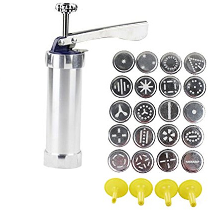 Cabilock Multifunctional Biscuit Syringe Decorating Tool Set with 20 Nozzles Cookie Machine for Cake Pastry Sugarcraft Icing and Cookie Molds 13.58X5.90X2.16 Inches