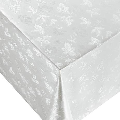 Wachstuch Tischdecke 140cm breit, Meterware, Länge und Motiv auswählbar, abwaschbar (weiß 517 a, 140 x 300cm)