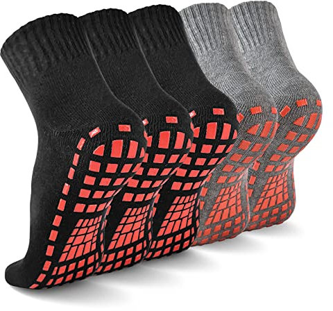 NOVAYARD 5 Paar Rutschfeste Socken Stoppersocken Griff Pilates Krankenhaus Yoga Anti Rutsch Socken für Herren Damen ﻿