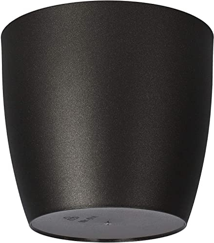 Waste Paper Basket Dust Bin Round Plastic Small Modern Style Home Office 6 colorus (Black Graphite Matt, 25 cm)