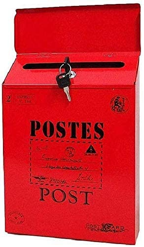 Mail Boxes Wall Mounted Mailbox Parcel Box Mailbox Postbox for Outside Antique American Retro Mail Postcard Box Multipurpose Letterbox Parcel Box Drop Box LSDRALOBBEB 1025