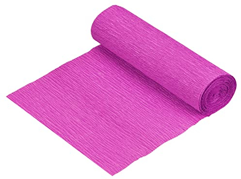 sourcing map Krepppapier 15 x 250 cm Crepe Paper Kräuselpapier Seidenpapier Floristenkrepp Schulpapier Kreppband Papier zum Basteln Dekoration Geschenk Verpackung Blumen, Lilarot