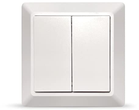 LIGHTBEE EU ZIGBEE SWITCH Kabelloser Lichtschalter und Dimmer - Kompatibel mit Philips Hue und Apple HomeKit über die Hue Bridge - Slim Design in Weiß Matt - Wireless Lichtschalter Fernbedienung