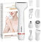Damen Rasierer 5 in 1 Bikini Trimmer Gesichtshaarentferner für Frauen Elektrischer Rasierer für Gesicht Augenbraue Lippe Nase Beine Unterarm Bikini Tragbare wasserdichte schmerzlose mit USB-Aufladun