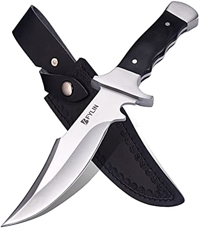 BFYLIN Survival Messer Jagdmesser Scharf Bushcraft Messer Gürtelmesser Bowie Messer Fahrtenmesser für Outdoor Camping Jagd Wandern Abenteuer (TYP-01)