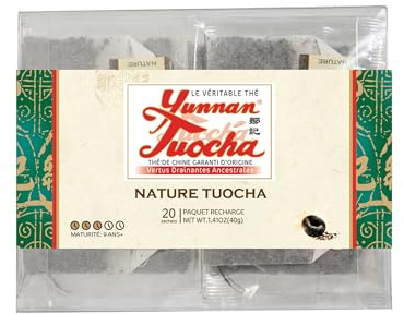 Yunnan Tuocha - Té Natural Tuocha - 20 Bolsitas (1 Paquete de 20 Unidades) - 40g - Té de China, Garantía de Origen(Versión 1978-2015)