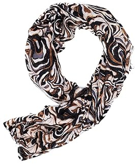 QUEEN HELENA Dam Casual Mönster Rund Hals Wrap Scarf Winter Scarf SC22-6, Brun, one size