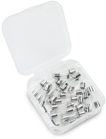 Innfeeltech 25pcs Slow Blow Glassicherungen 5 * 20mm 250V 3.15A Slow Tube Sicherung Assortiment Kit