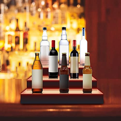 Weinregal 3-stufiges LED-Flaschenregal, LED-Flaschenständer, Schnapsflaschen-Präsentationsregal, LED-Barregale, beleuchtetes Schnapsflaschenregal zur Präsentation von Spirituosen, Bier, Wein