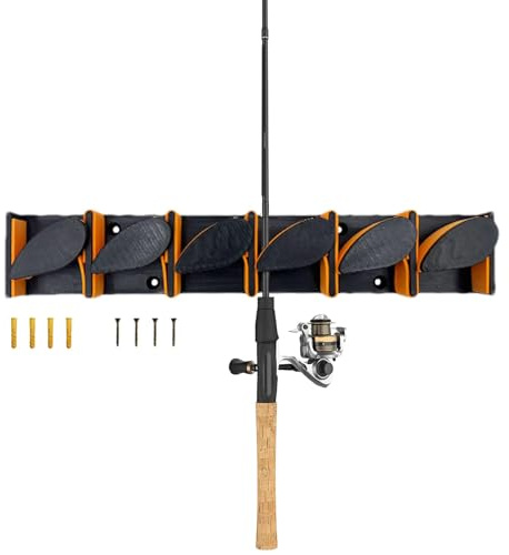 Shitafe Wand-Angelrutenhalter, Angelruten-Wandhalterung, Rutschfeste, verstellbare -Wandhalterung für Angelruten, An der Wand montierter Präsentationsständer, Aufbewahrungsorganisator für