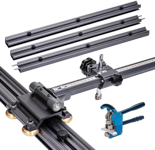 KATSU Tools Cortador manual profesional de azulejos en forma de T, 3 metros, rieles guía seccionados de aleación de aluminio, alicates para romper azulejos, diseño de doble hoja, corte de precisión,