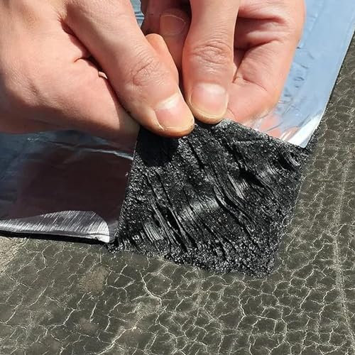 Bitumenband - Wasserdichtes Selbstklebendes Aluminiumfolienband für Dachreparatur, Rissfüllung, Wärmedämmung - Perfekt für Metall, Wohnmobil-Markise, Fensterdichtung - Asphaltband Leckreparatur